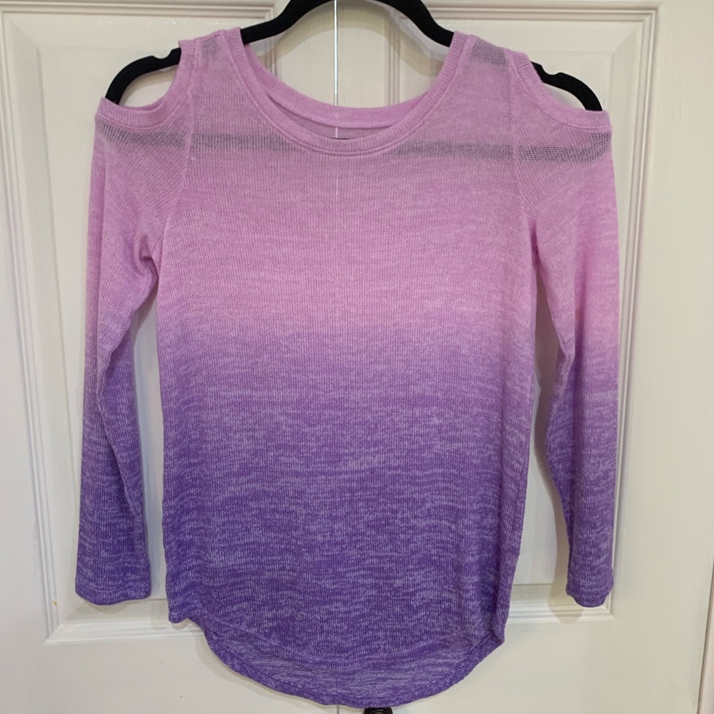 Girls size 12 Justice cold shoulder top.